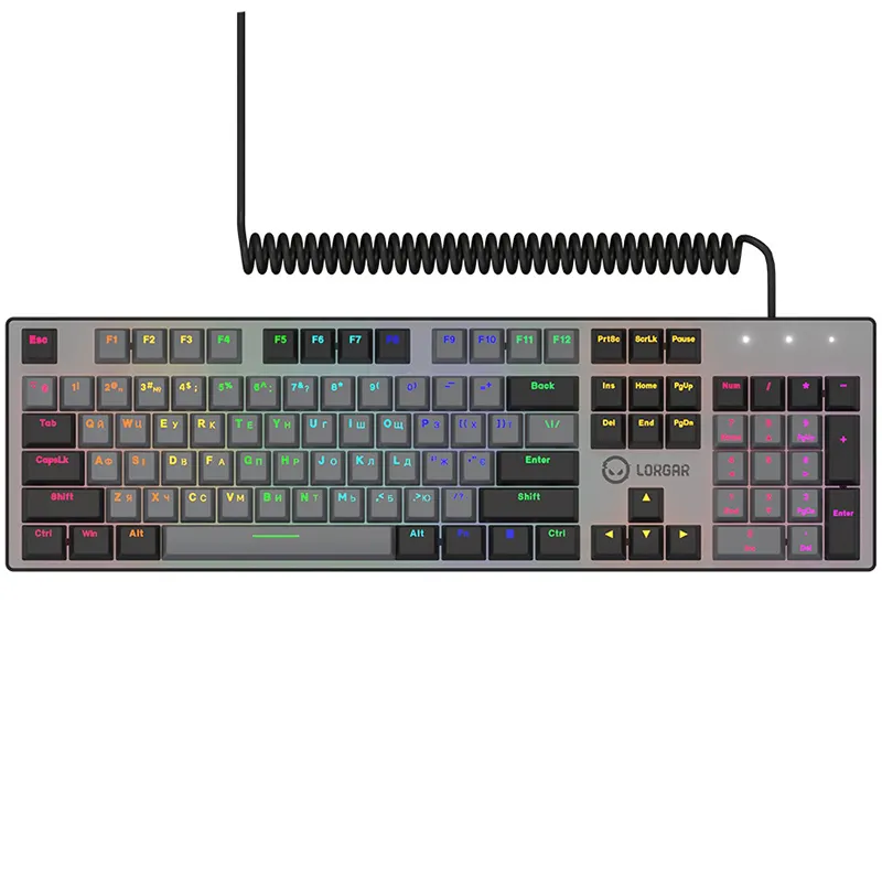 Клавіатура USB, RGB, Azar 514, EN/UA, чорна Lorgar (LRG-GK514B-UA) - Фото 1