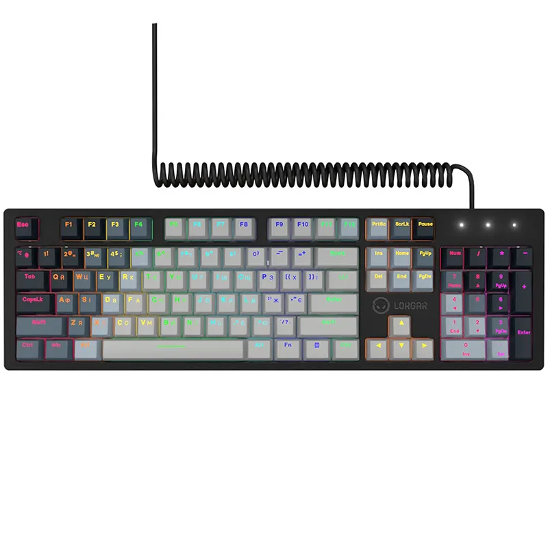 Клавиатура USB, RGB, Azar 514, EN/UA, белая Lorgar (LRG-GK514W-UA) - Фото 1