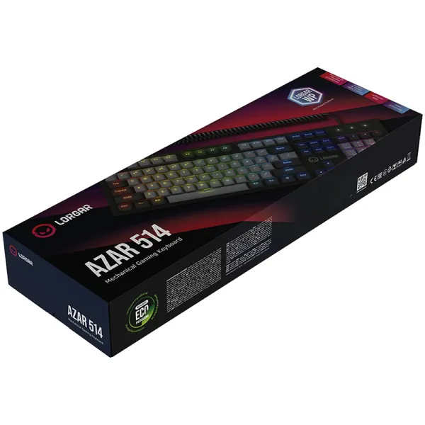 Клавиатура USB, RGB, Azar 514, EN/UA, белая Lorgar (LRG-GK514W-UA) - Фото 2