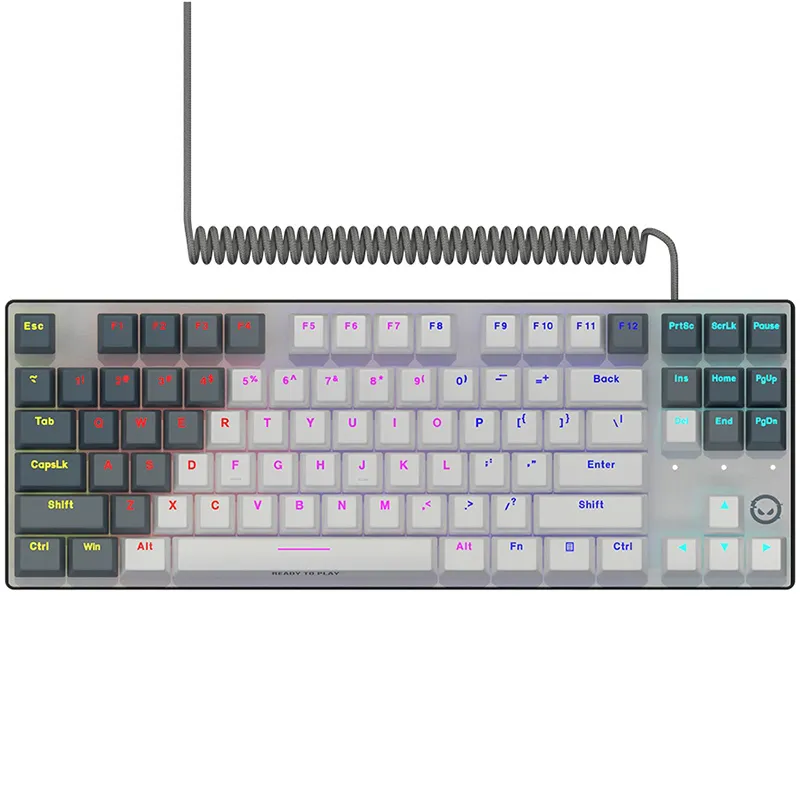 Клавіатура USB механічна, RGB, Azar 514TKL, EN/UA, біло-сіра Lorgar (LRG-GK514TKL-WH-UA) - Фото 1