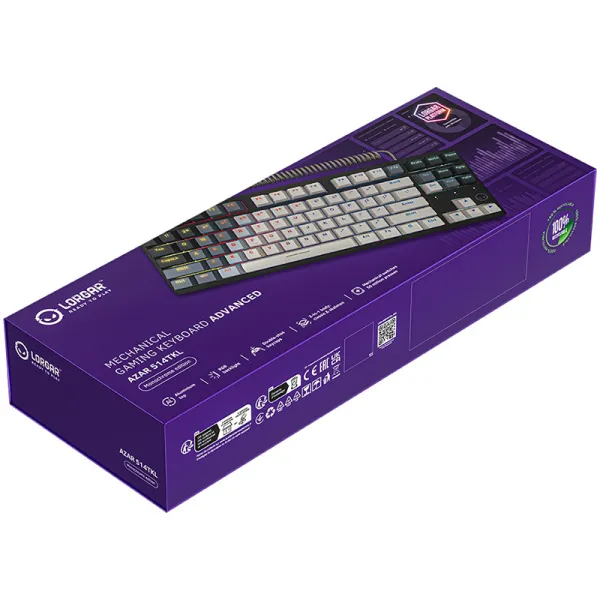 Клавиатура USB механическая, RGB, Azar 514TKL, EN/UA, бело-серая Lorgar (LRG-GK514TKL-WH-UA) - Фото 6