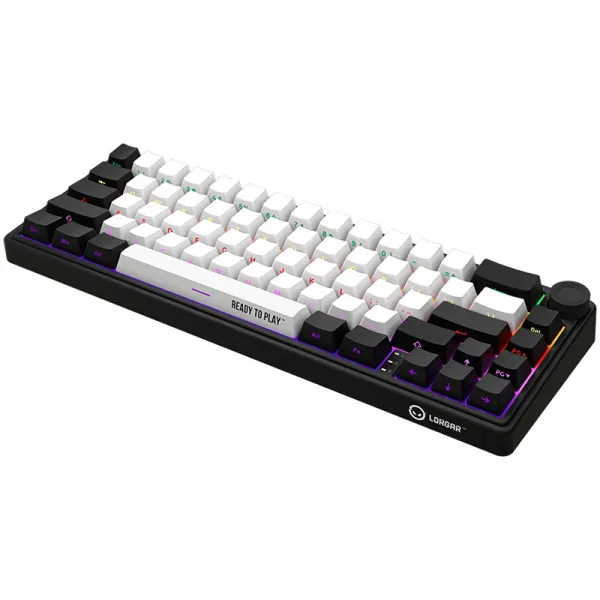 Клавіатура WL/BT/USB механічна, RGB, KBP70MW Pro, чорно-червона Lorgar (LRG-KBP70MW-BK-US) - Фото 1