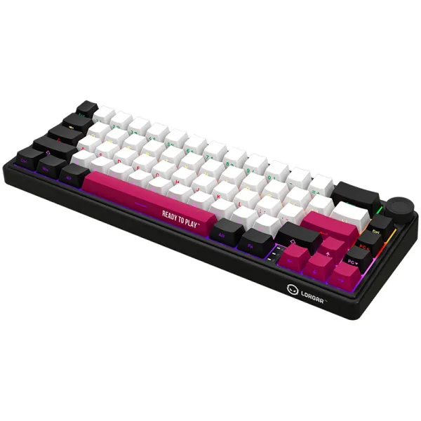 Клавіатура WL/BT/USB механічна, RGB, KBP70MW Pro, чорно-червона Lorgar (LRG-KBP70MW-BK-US) - Фото 2
