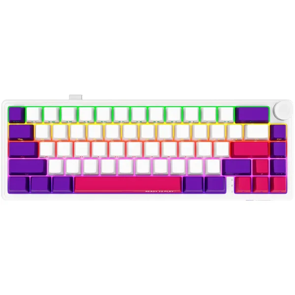 Клавиатура WL/BT/USB механическая, RGB, KBP70MW Pro, белая Lorgar (LRG-KBP70MW-WH-US)