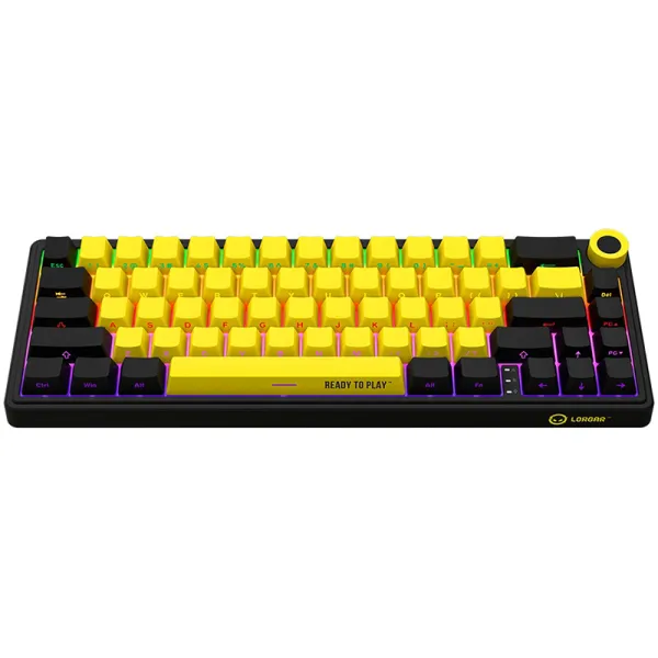 Клавиатура WL/BT/USB механическая, RGB, KBP70MW Pro, чёрно-жёлтая Lorgar (LRG-KBP70MW-YL-US) - Фото 6