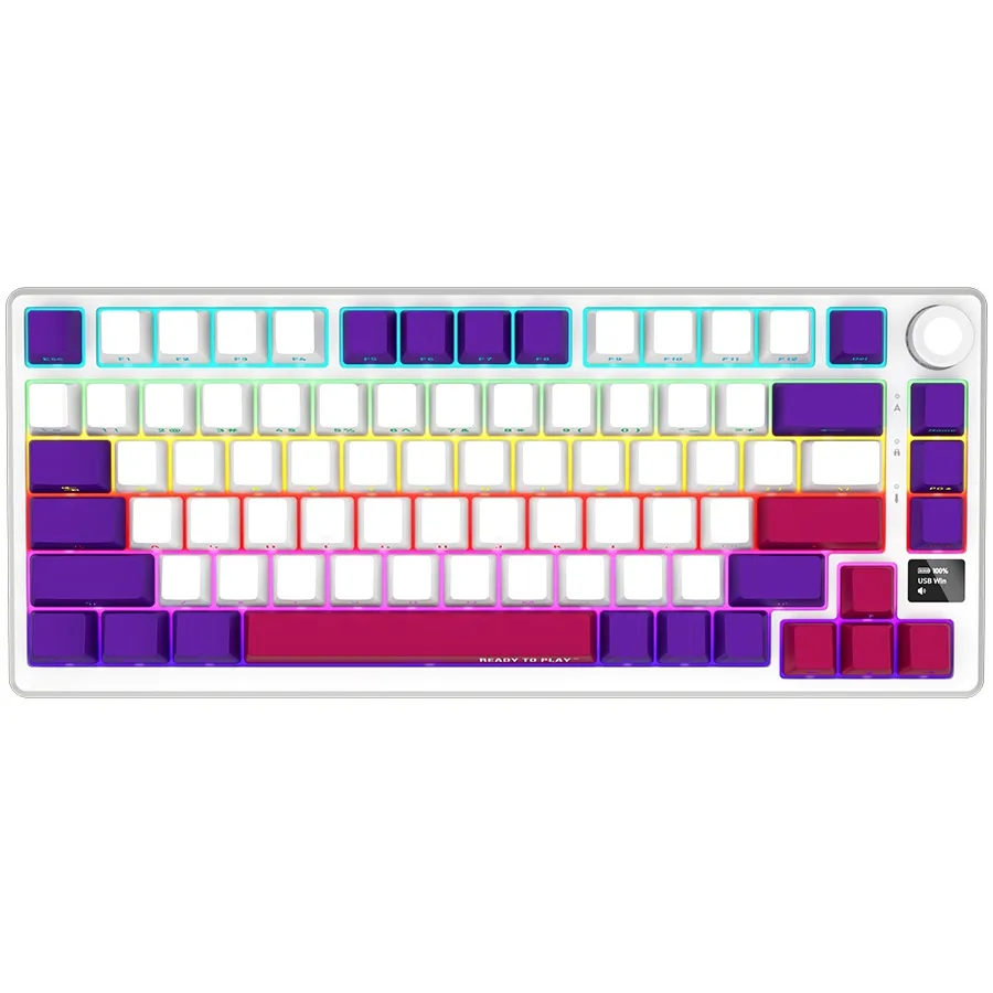 Клавіатура WL/BT/USB механічна, RGB, KBP7075W Pro, біла Lorgar (LRG-KBP7075W-WH-US) Клавіатура WL/BT/USB механічна, RGB, KBP7075W Pro, біла Lorgar (LRG-KBP7075W-WH-US)