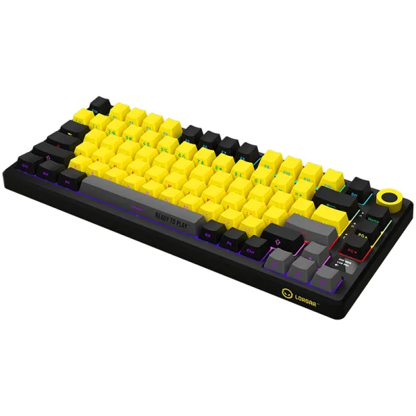 Клавиатура WL/BT/USB механическая, RGB, KBP7075W Pro, чёрно-жёлтая Lorgar (LRG-KBP7075W-YL-US) - Фото 8