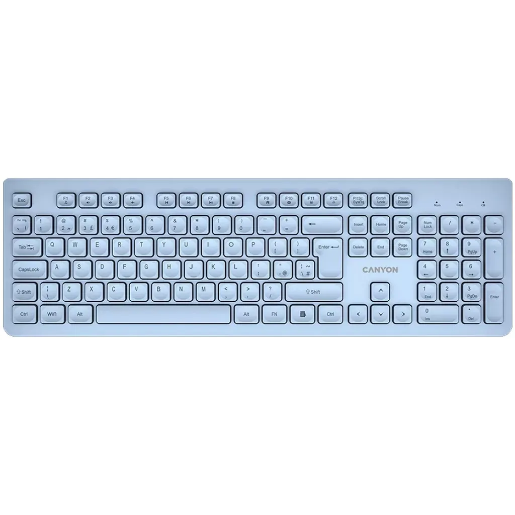 Клавиатура беспроводная HKB-W01 Silent EN/UA голубая Canyon (CNS-HKBW01BL) Клавиатура беспроводная HKB-W01 Silent EN/UA голубая Canyon (CNS-HKBW01BL)