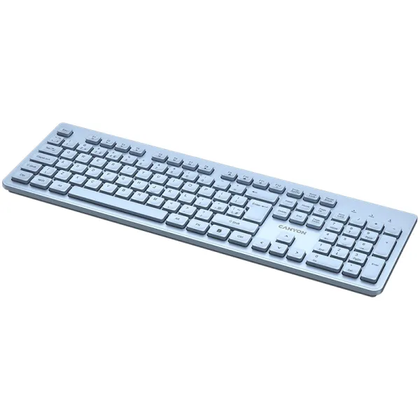 Клавіатура бездротова HKB-W01 Silent, EN/UA, блакитна Canyon (CNS-HKBW01BL) - Фото 3