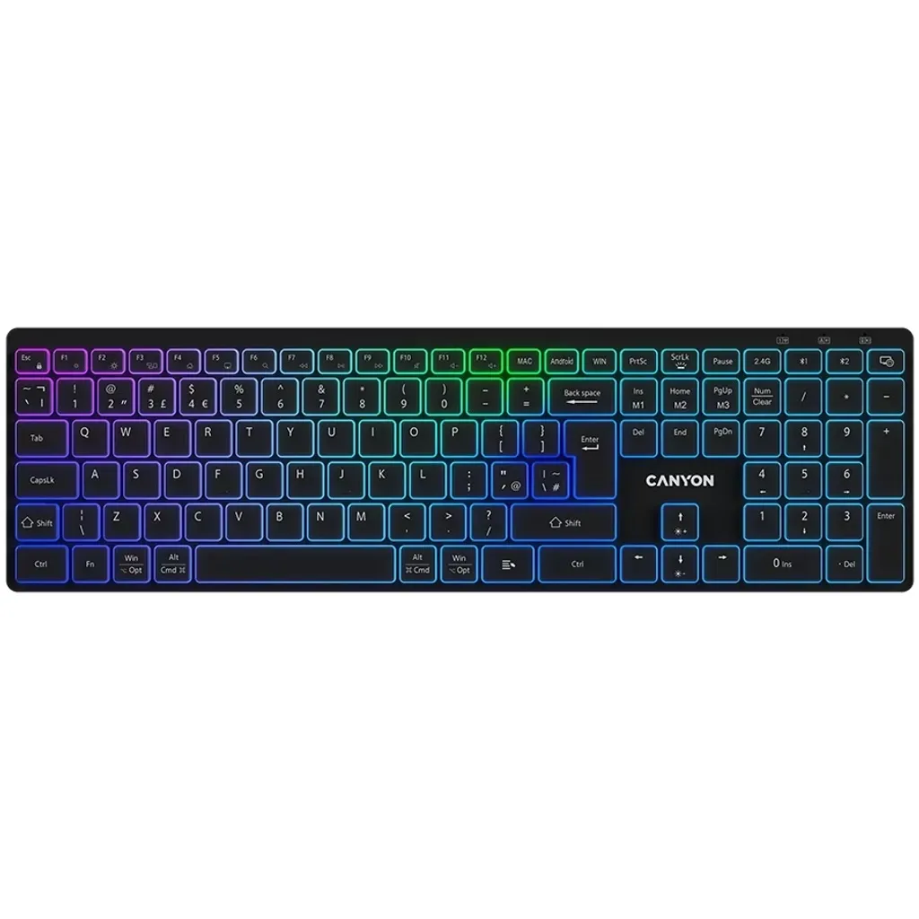 Клавиатура беспроводная HKB-W11 RGB черная Canyon (CNS-HBTK11B) Клавиатура беспроводная HKB-W11 RGB черная Canyon (CNS-HBTK11B)