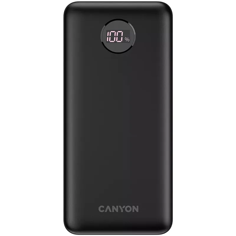 Акумулятор зовнішній Power Bank 20000 mAh PB-2002 чорний Canyon (CNE-CPB2002B) - Фото 1