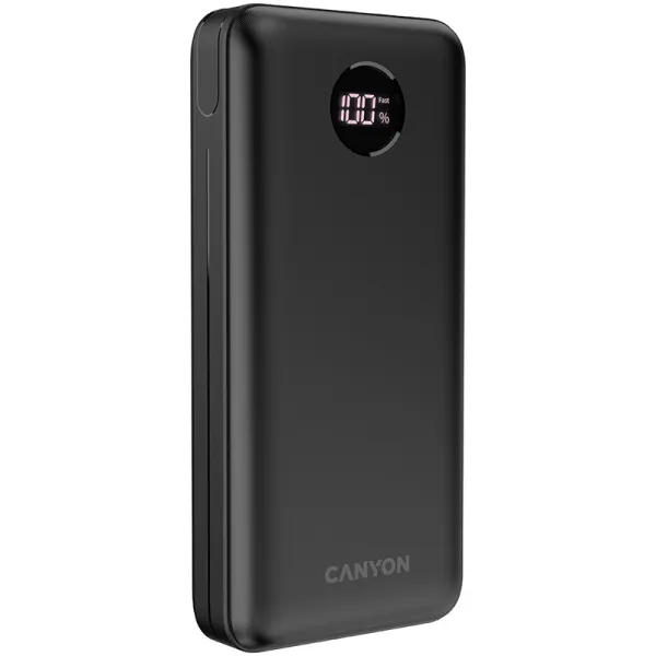 Акумулятор зовнішній Power Bank 20000 mAh PB-2002, чорний Canyon (CNE-CPB2002B) - Фото 2