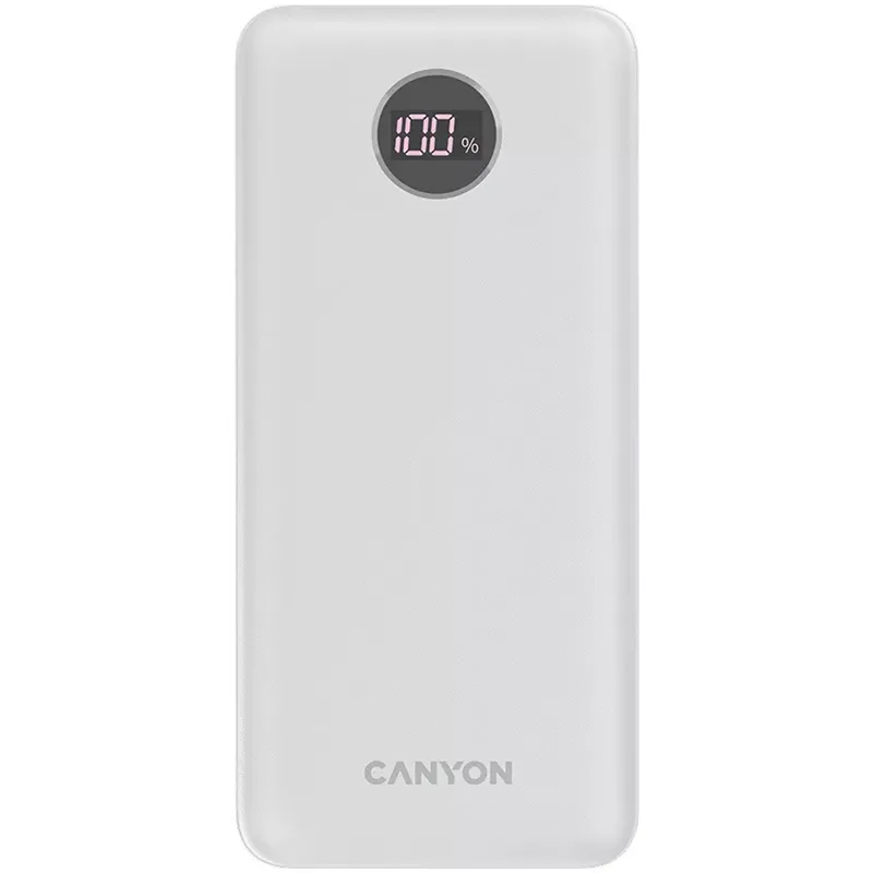 Акумулятор зовнішній Power Bank 20000 mAh PB-2002 білий Canyon (CNE-CPB2002W) - Фото 2