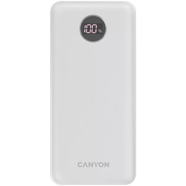 Акумулятор зовнішній Power Bank 20000 mAh PB-2002, білий Canyon (CNE-CPB2002W) - Фото 8