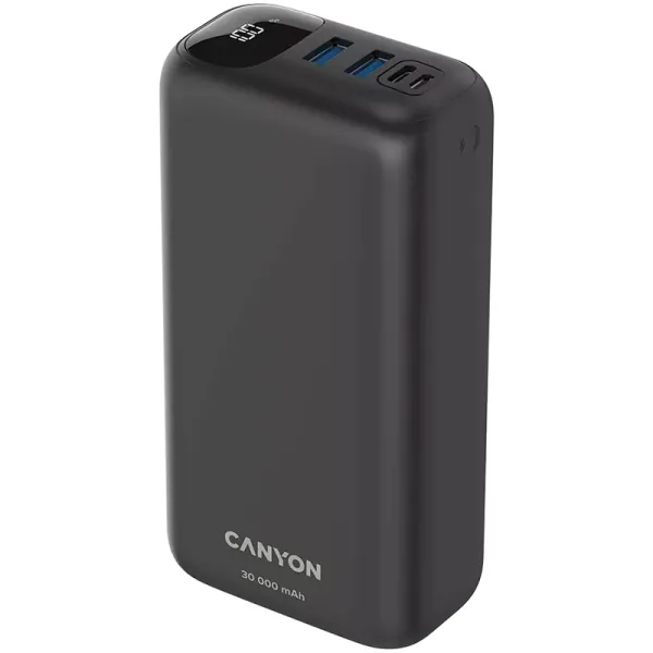 Акумулятор зовнішній Power Bank 30000 mAh PB-301, чорний Canyon (CNE-CPB301B) - Фото 2