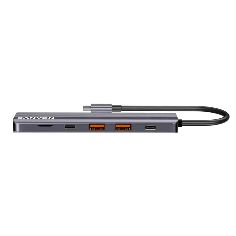 Хаб 6-в-1 мультипорт 4K, USB-C DS-17 Canyon (CNS-TDS17) Хаб 6-в-1 мультипорт 4K, USB-C DS-17 Canyon (CNS-TDS17)