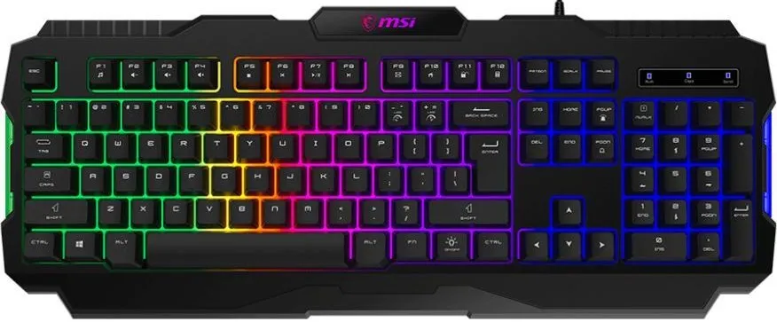 Клавіатура USB-A мембранна Forge GK100 EN/UKR/RU, ColorLED, чорна MSI (S11-04UA221-HH9) Клавіатура USB-A мембранна Forge GK100 EN/UKR/RU, ColorLED, чорна MSI (S11-04UA221-HH9)