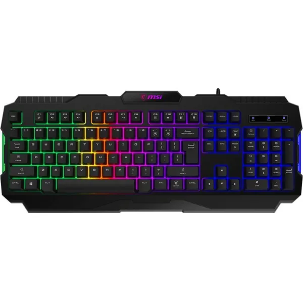 Клавіатура USB-A мембранна Forge GK100 EN/UKR/RU, ColorLED, чорна MSI (S11-04UA221-HH9)