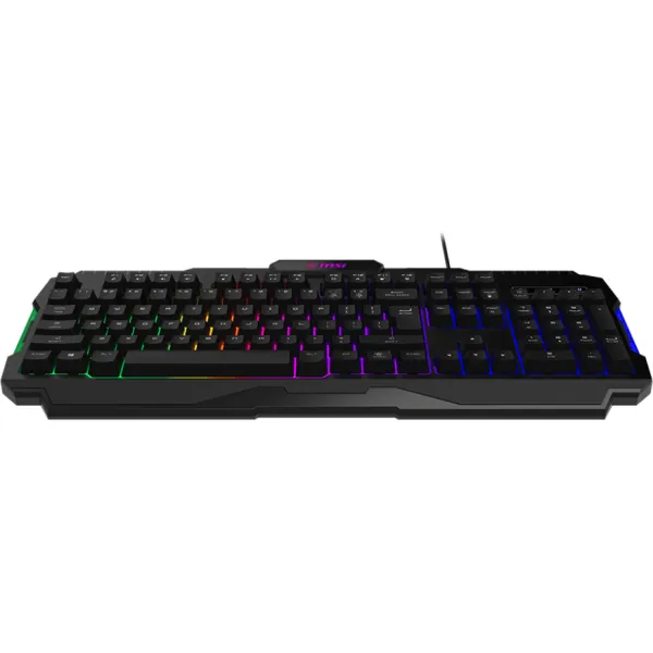 Клавіатура USB-A мембранна Forge GK100 EN/UKR/RU, ColorLED, чорна MSI (S11-04UA221-HH9) - Фото 1