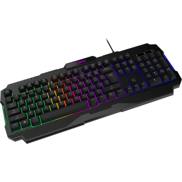 Клавіатура USB-A мембранна Forge GK100 EN/UKR/RU, ColorLED, чорна MSI (S11-04UA221-HH9) - Фото 2