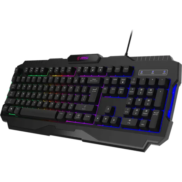 Клавіатура USB-A мембранна Forge GK100 EN/UKR/RU, ColorLED, чорна MSI (S11-04UA221-HH9) - Фото 3