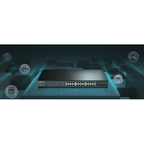 Комутатор SG3428MP 24xGE (24 PoE), 4xSFP, 384Вт Керований L2 TP-LINK (SG3428MP) - Фото 1