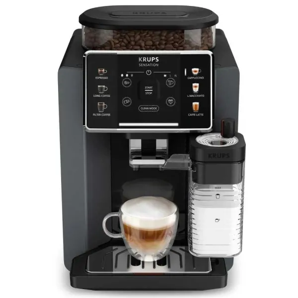 Кофемашина Sensation Milk M90 1.7л, зерно, автомат.капучинатор, авторецептов - 6, черный Krups (EA912B10) - Фото 12