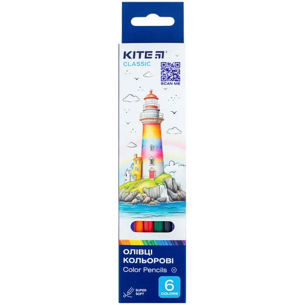 Олівці кольорові 6 шт Kite (K-050) - Фото 3