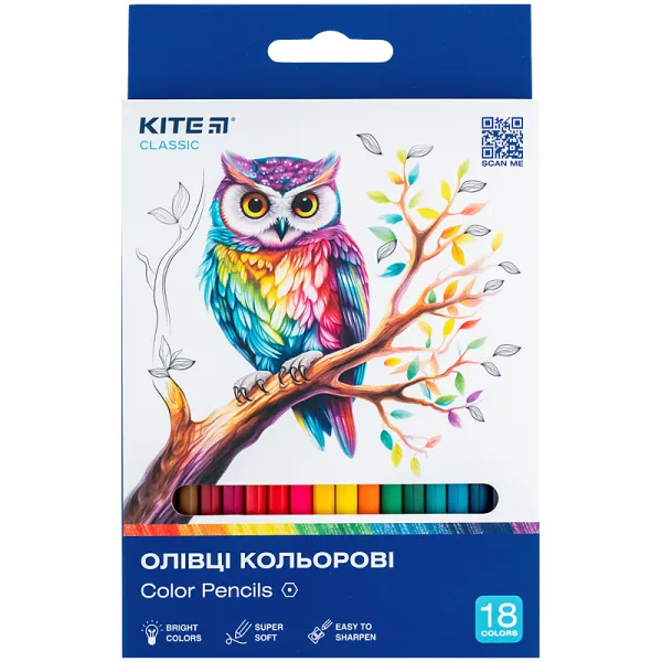 Олівці кольорові 18 шт Kite (K-052) - Фото 5