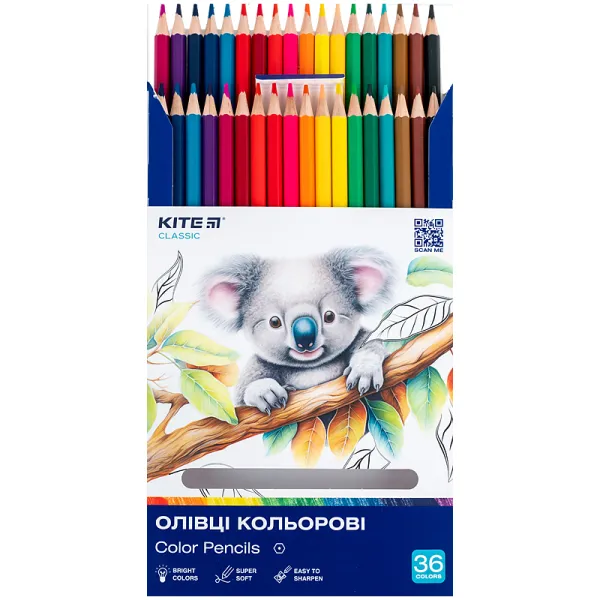 Олівці кольорові 36 шт Kite (K-057) - Фото 3