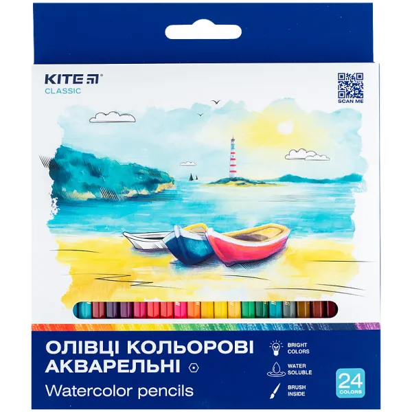 Олівці кольорові акварельні, 24 шт Kite (K-1050) - Фото 5