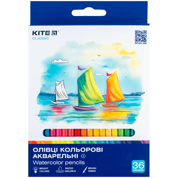 Олівці кольорові акварельні, 36 шт Kite (K-1052) - Фото 3