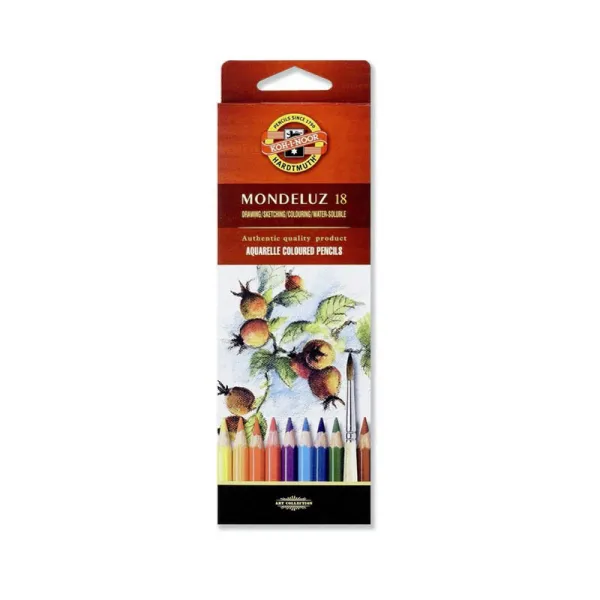 Олівці кольорові акварельні Mondeluz, 18 кольорів Koh-i-noor (3717018001KS) - Фото 1