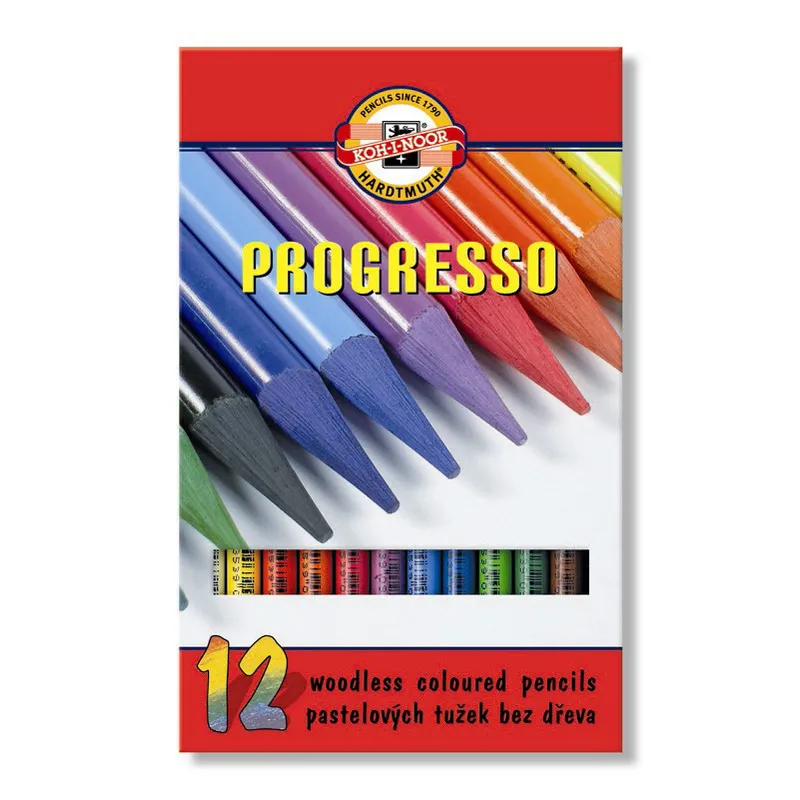 Карандаши цветные бездревесные Progresso, 12 шт Koh-i-noor (875601) Карандаши цветные бездревесные Progresso, 12 шт Koh-i-noor (875601)