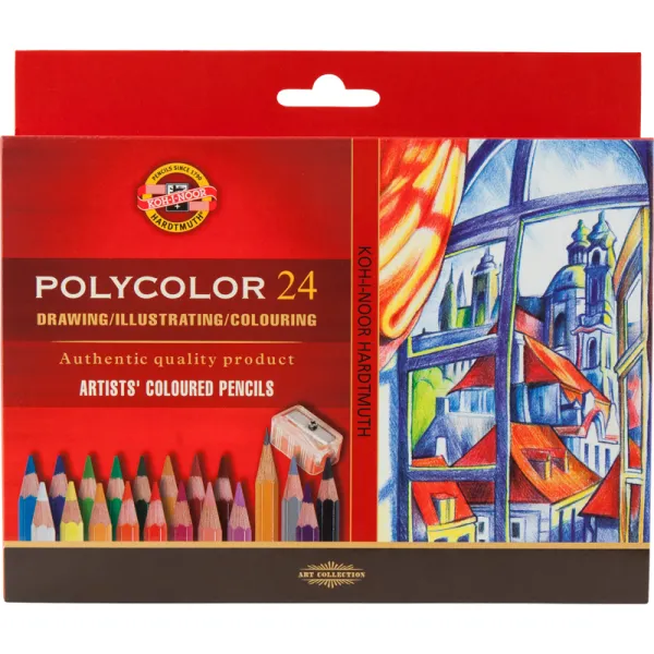Художественные цветные карандаши POLYCOLOR, 24 цвета картонная упаковка Koh-i-noor (3834) - Фото 3