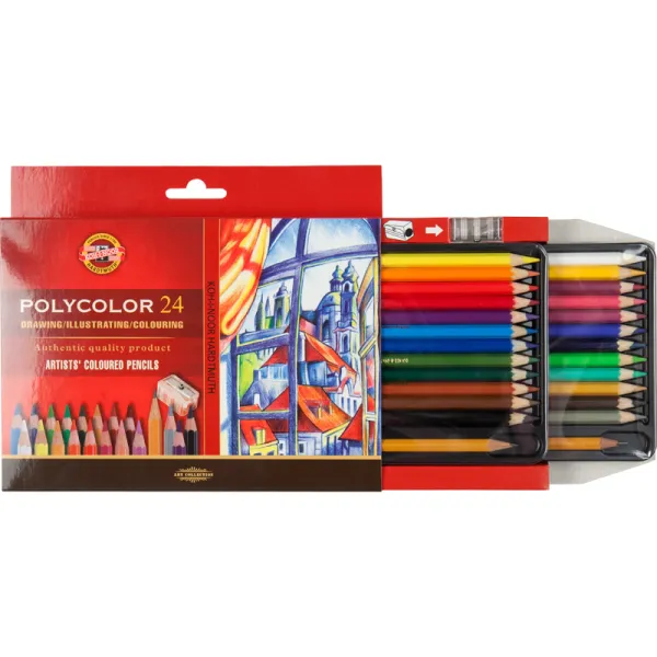 Художні кольорові олівці POLYCOLOR, 24 кольори картонна упаковка Koh-i-noor (3834) - Фото 2