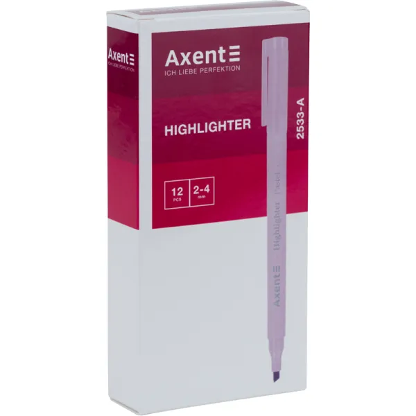 Маркер текстовий, Highlighter Pastel 2533-A, 2-4 мм, клиноподібний, лавандовий Axent (2533-36-A) - Фото 1