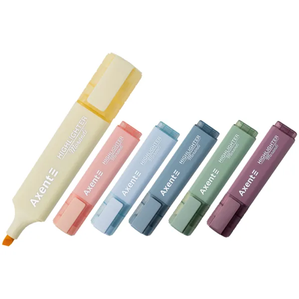 Маркер текстовый, Highlighter 2537-A, 1-5 мм, клинообразный, morandi ассорти Axent (2537-50-A)