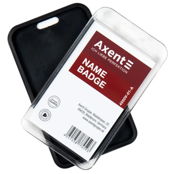 Бейдж-чехол SoftTouch матовый, черный, 4550V, 54х85 мм Axent (4550V-01-A) - Фото 4