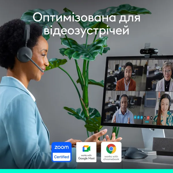 Веб-камера Brio 4K, чёрная Logitech (960-001718) - Фото 2