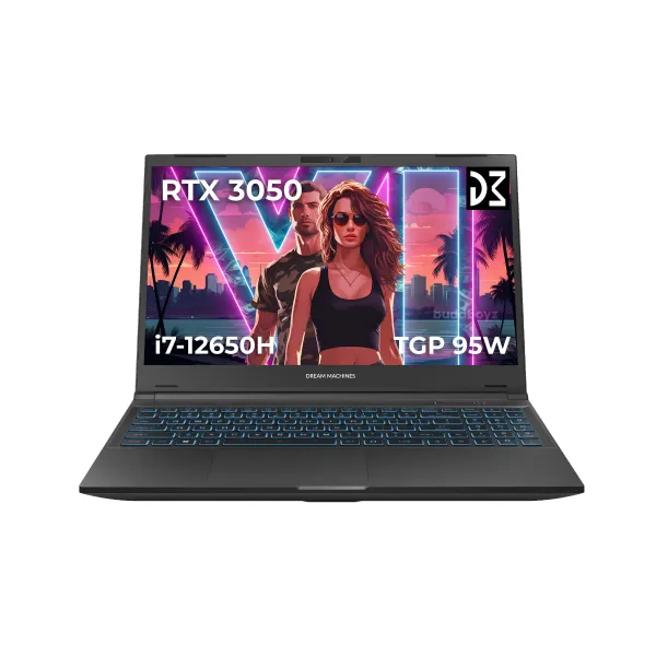 Ноутбук RG3050-15 15.6FHD IPS, Intel i7-12650H, 32GB, F1TB, NVD3050-4, DOS, чорний Dream Machines (RG3050-15UA62)