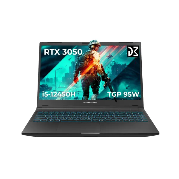 Ноутбук RG3050-15 15.6FHD IPS, Intel i5-12450H, 16GB, F1TB, NVD3050-4, DOS, черный Dream Machines (RG3050-15UA57)