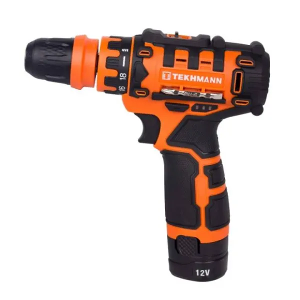 Шуруповерт-дрель аккумуляторный TCD-12/2 DFR 12В 2х2А·год 20Нм 350·1500об·хв Tekhmann (853784) - Фото 1