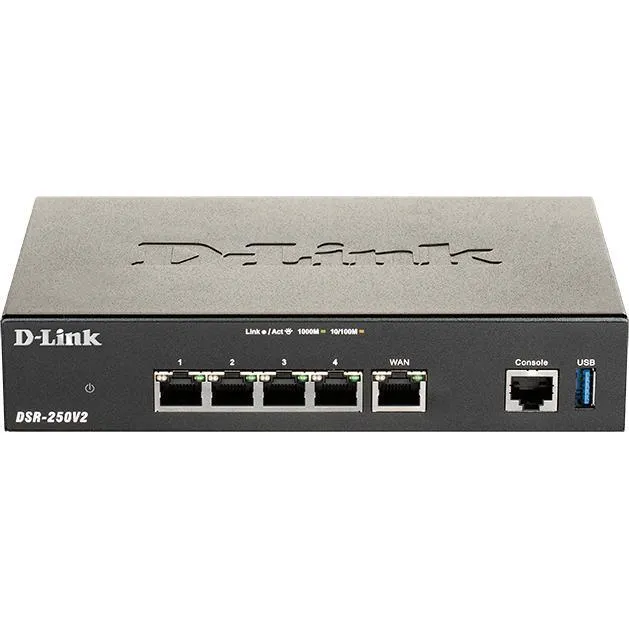 Мультисервiсний маршрутизатор DSR-250V2 4xGE LAN, 1xGE WAN D-Link (DSR-250V2) Мультисервiсний маршрутизатор DSR-250V2 4xGE LAN, 1xGE WAN D-Link (DSR-250V2)