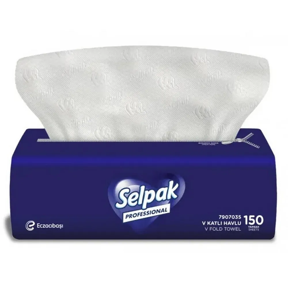 Полотенца бумажные, двухслойные, V-сложения, 150 шт Selpak Professional Premium (32761215) - Фото 3