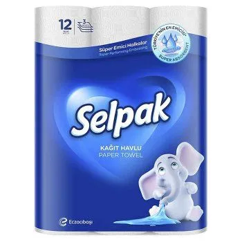 Полотенца бумажные, трехслойные, кухонные, 12 рулонов Selpak Pro (32761710) Полотенца бумажные, трехслойные, кухонные, 12 рулонов Selpak Pro (32761710)