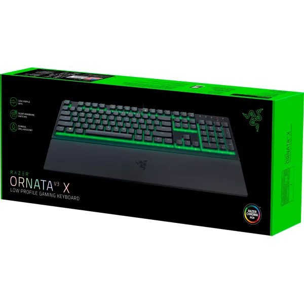 Клавиатура USB-A мембранная, RGB, Ornata V3 X, EN/UK, чёрная Razer (RZ03-04471900-R371) - Фото 17