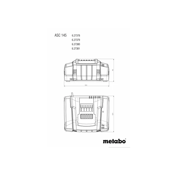 Зарядное устройство ASC 145 12-36В 8А 0.551кг Metabo (627378000) - Фото 1