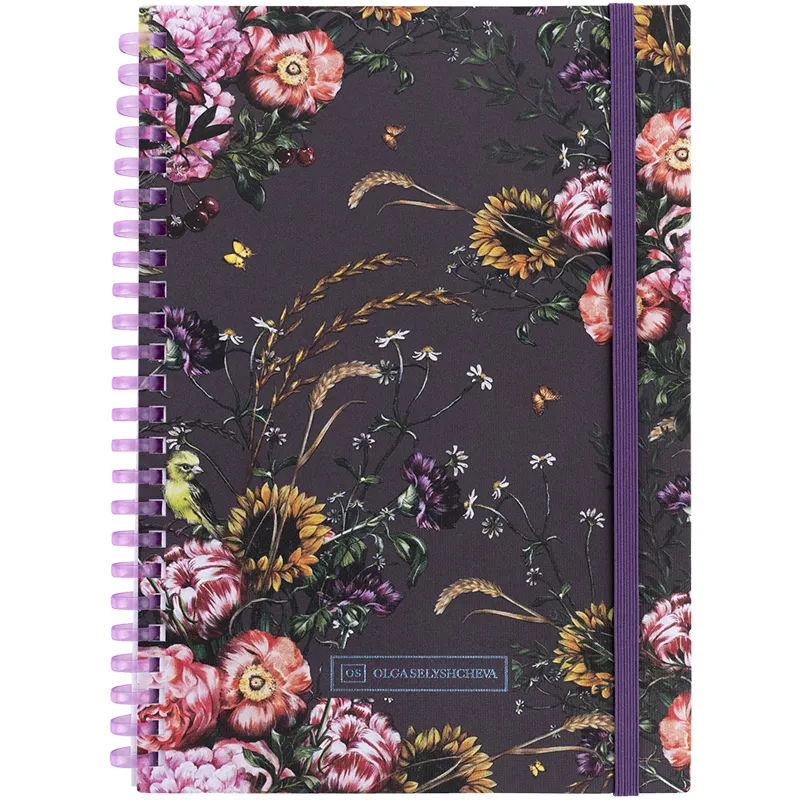 Блокнот на спирали картонная обложка, А5, 80 л, клетка, OS Purple field Axent (8471-6-A-OS) - Фото 1