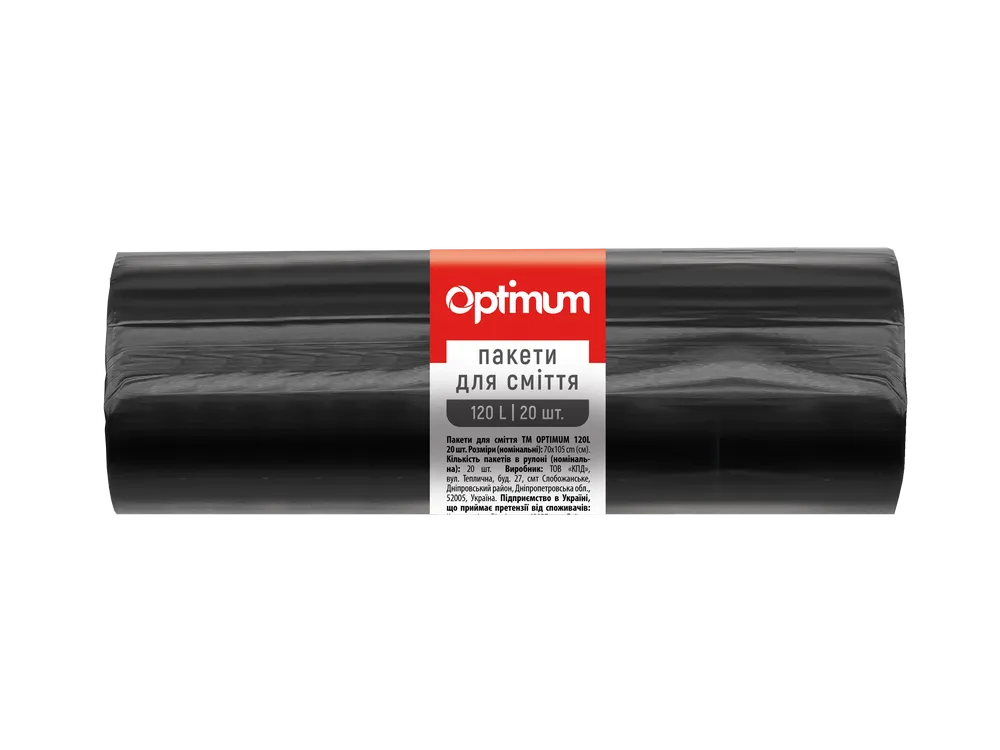 Пакеты для мусора 120 л, 20 шт, 70х105 см, LD черные Optimum (16118252) Пакеты для мусора 120 л, 20 шт, 70х105 см, LD черные Optimum (16118252)